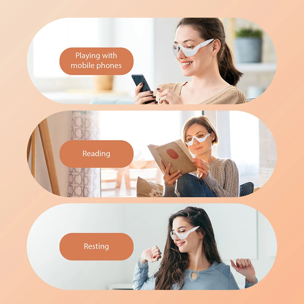 3D Eye Massager – Warming Vibration Therapy for Puffiness & Dark Circles