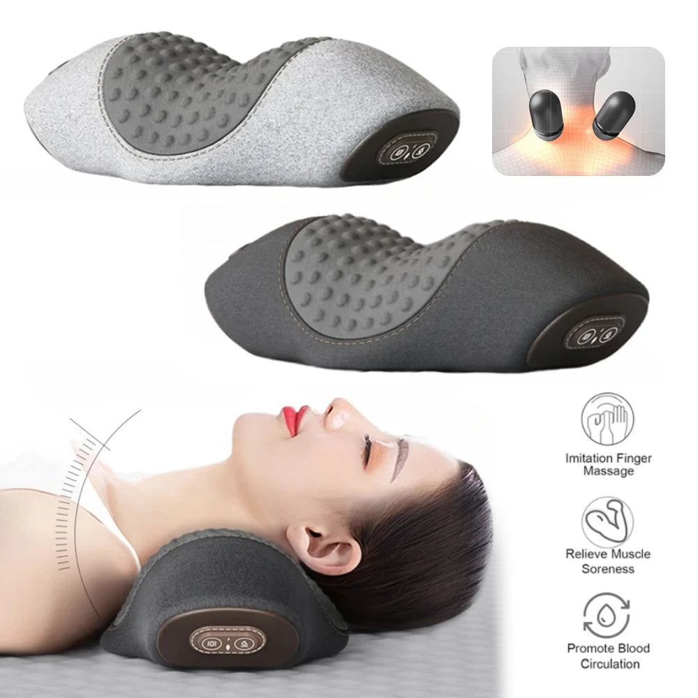 Cervical Neck Traction Pillow – Heated Massage &amp; Stretch
