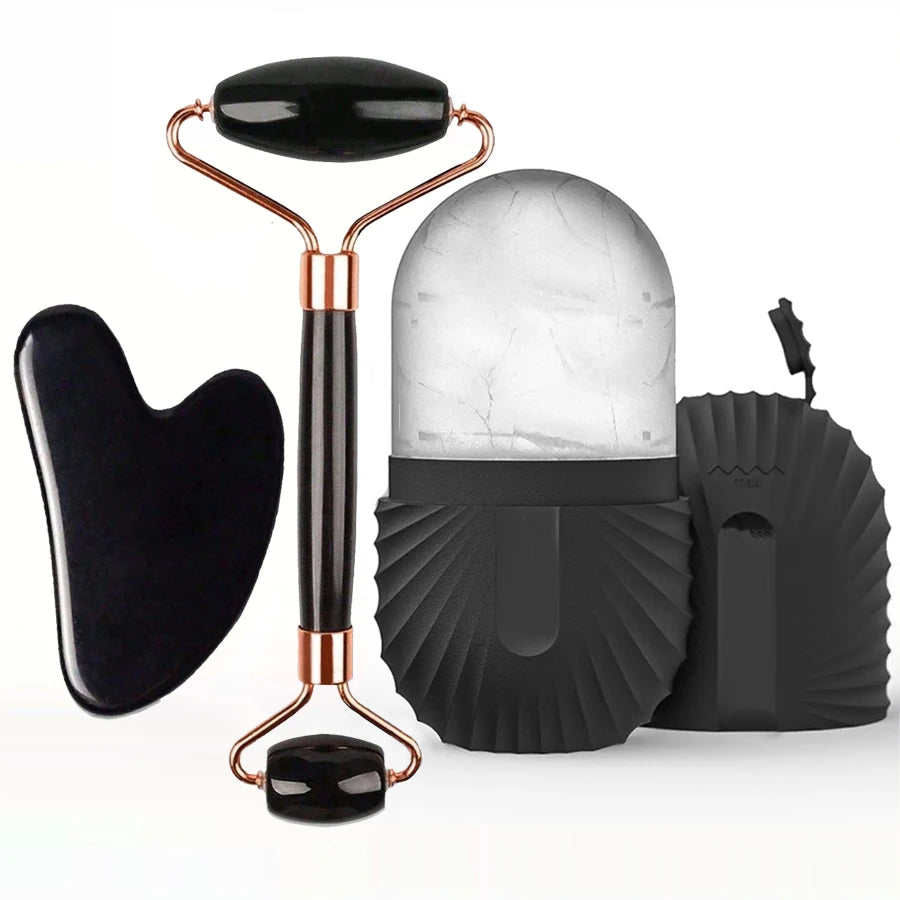 Ice Facial Roller & Gua Sha Set – Cooling Skin Contouring Tool