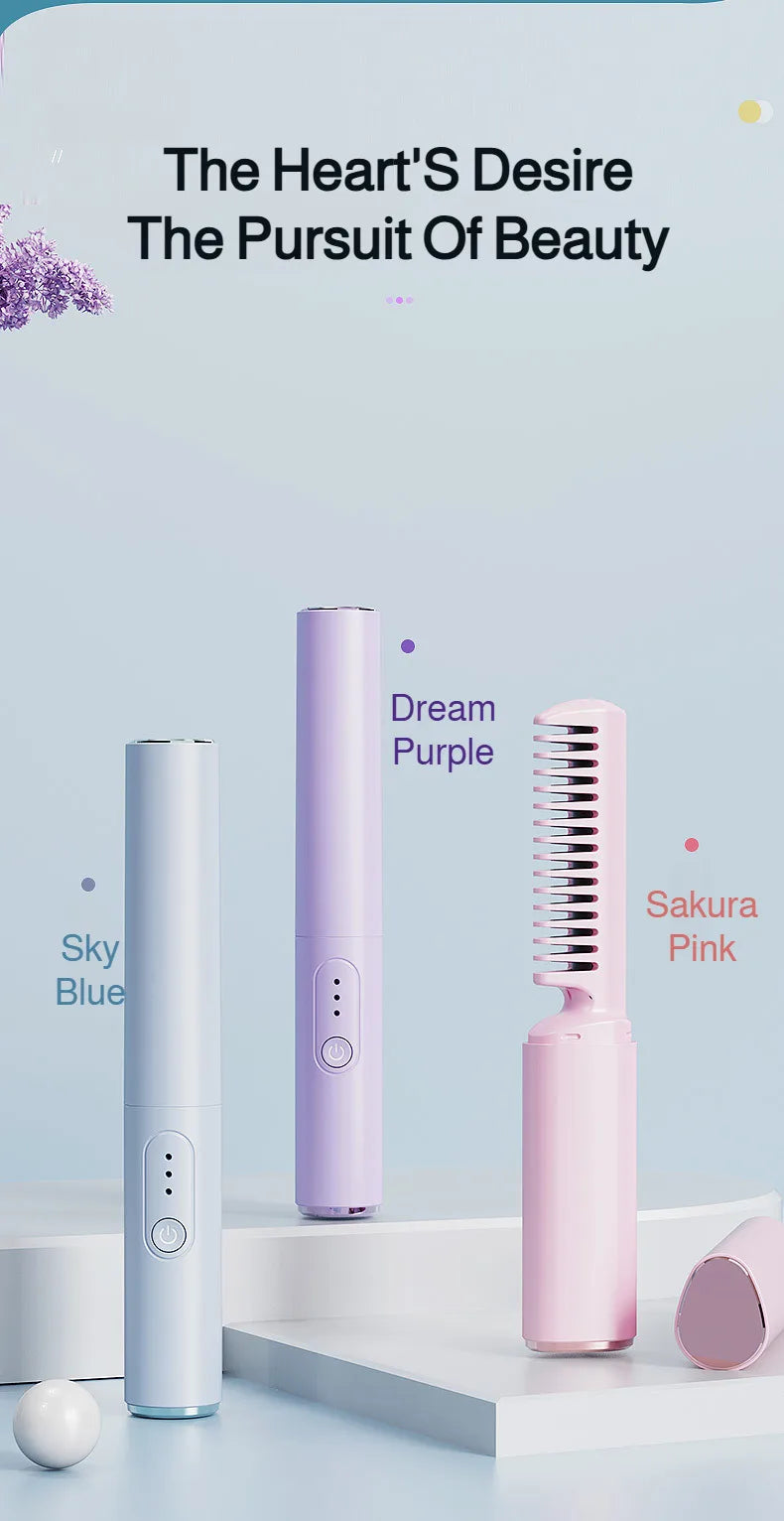 Wireless 2-in-1 Curl & Straighten Iron