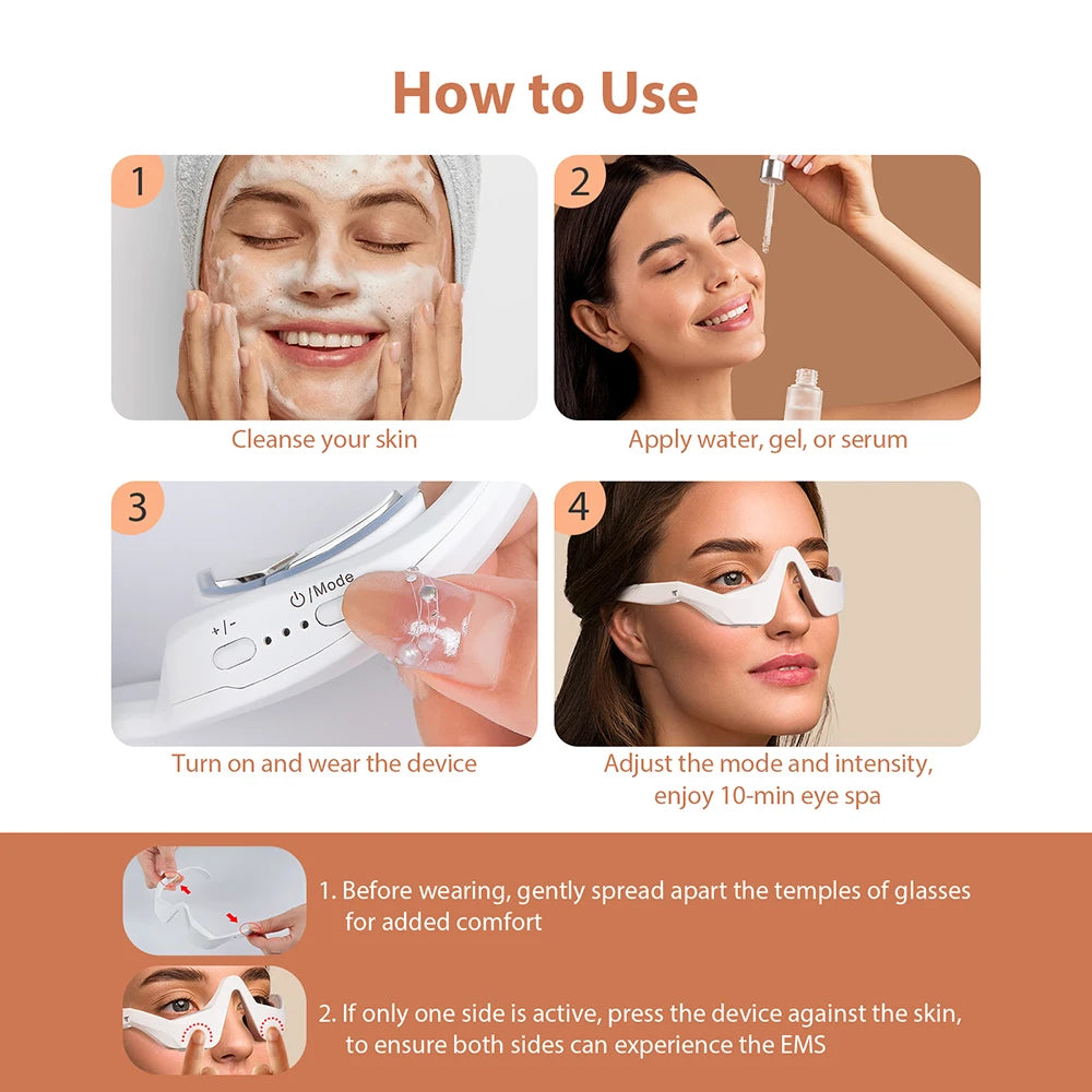 3D Eye Massager – Warming Vibration Therapy for Puffiness & Dark Circles