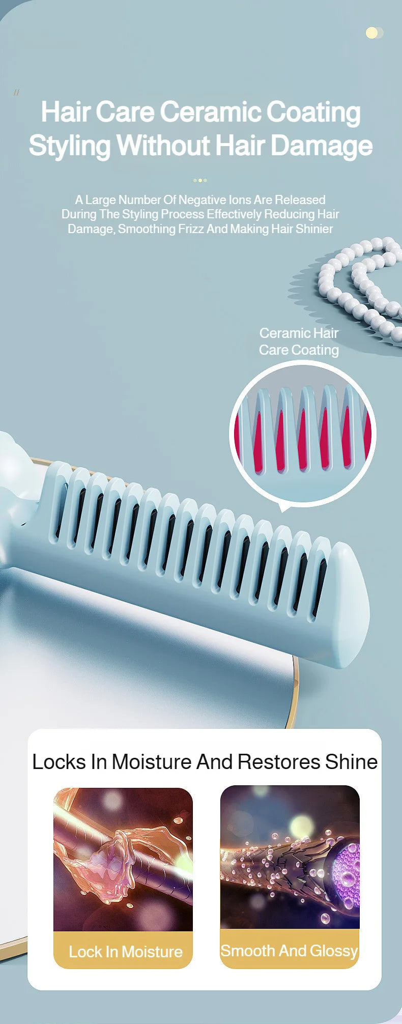 Wireless 2-in-1 Curl & Straighten Iron