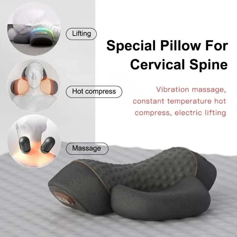 Cervical Neck Traction Pillow – Heated Massage &amp; Stretch