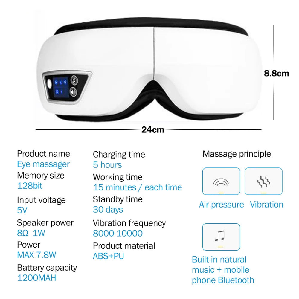 Vibration Eye Massager – Bluetooth Music Compression Eye Care