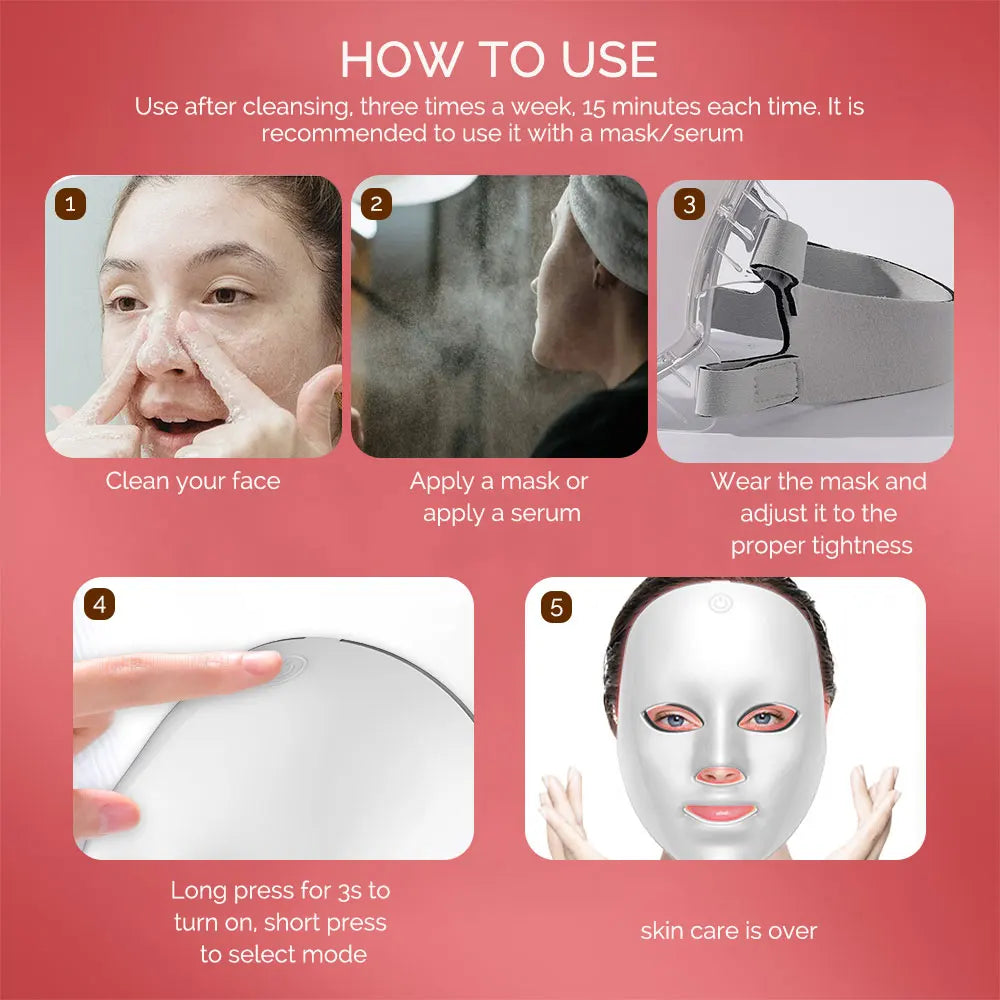 7-Color LED Facial &amp; Neck Toning Device