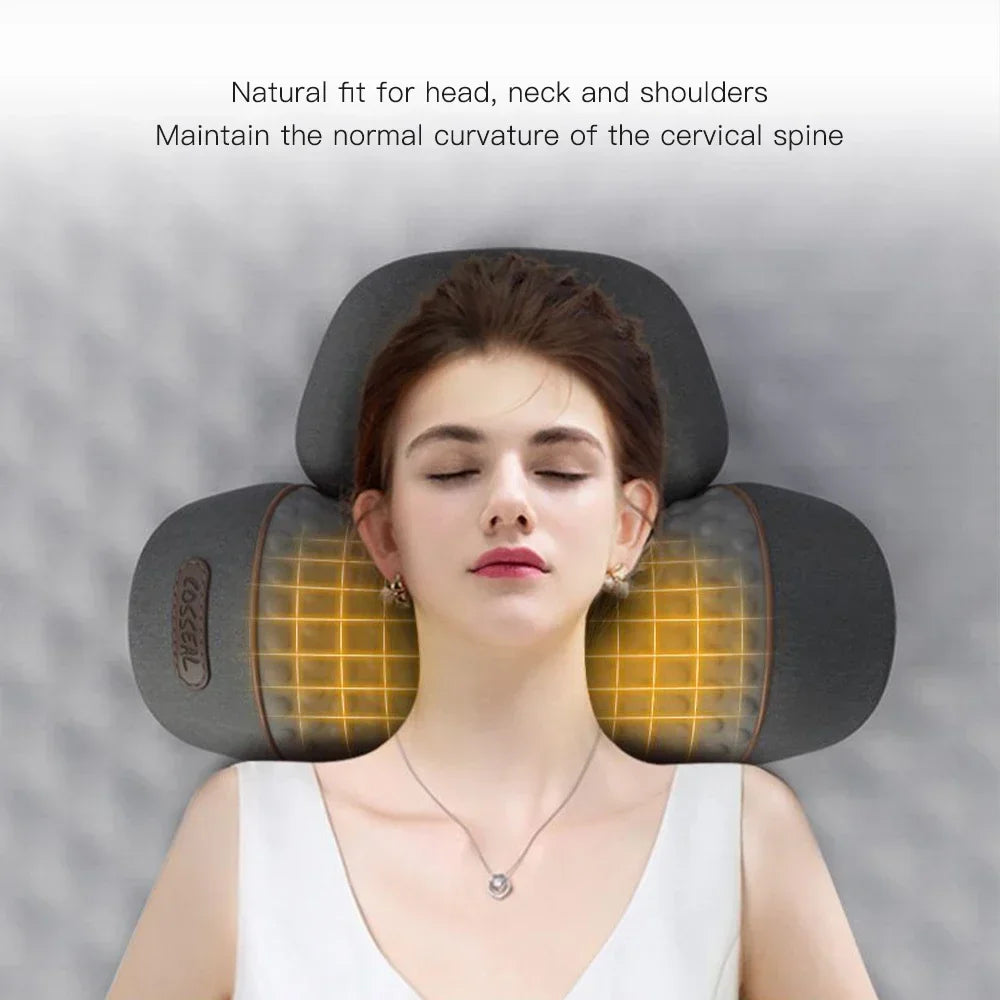 Cervical Neck Traction Pillow – Heated Massage &amp; Stretch