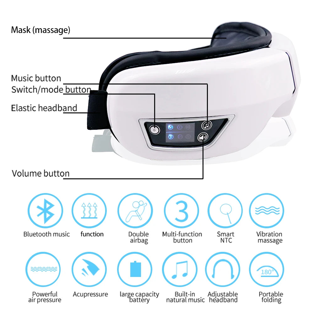 Vibration Eye Massager – Bluetooth Music Compression Eye Care