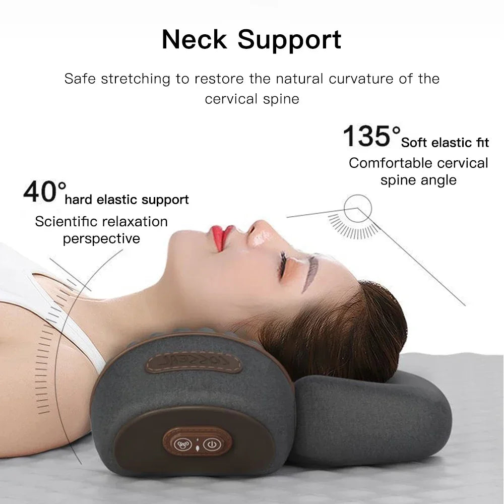 Cervical Neck Traction Pillow – Heated Massage &amp; Stretch