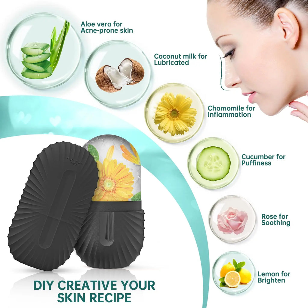 Ice Facial Roller & Gua Sha Set – Cooling Skin Contouring Tool