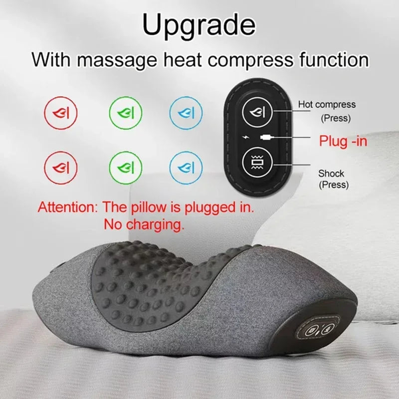 Cervical Neck Traction Pillow – Heated Massage &amp; Stretch