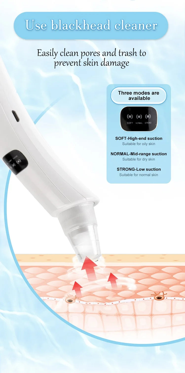 3-Mode Facial Pore Vacuum – Blackhead & Dead Skin Remover