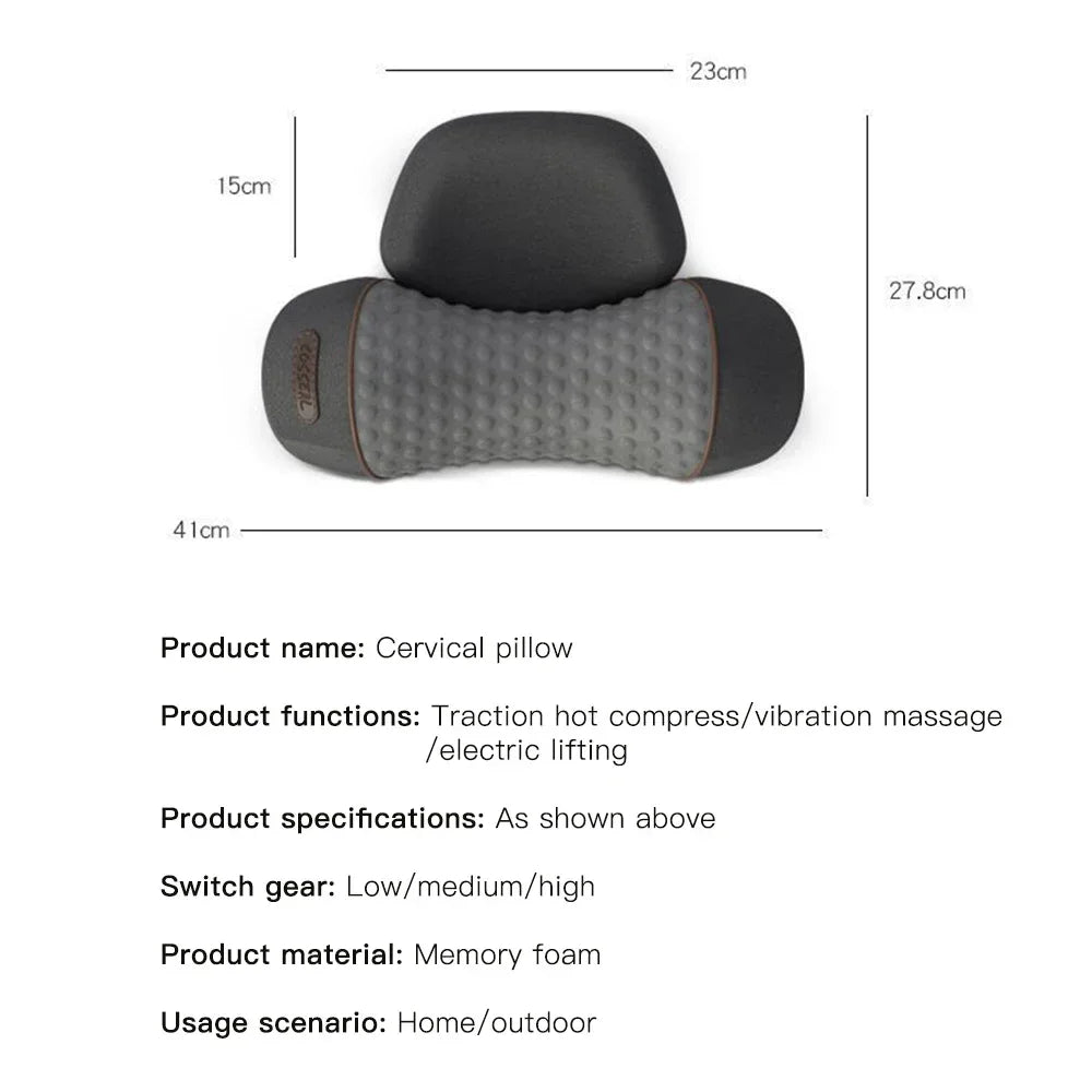 Cervical Neck Traction Pillow – Heated Massage &amp; Stretch