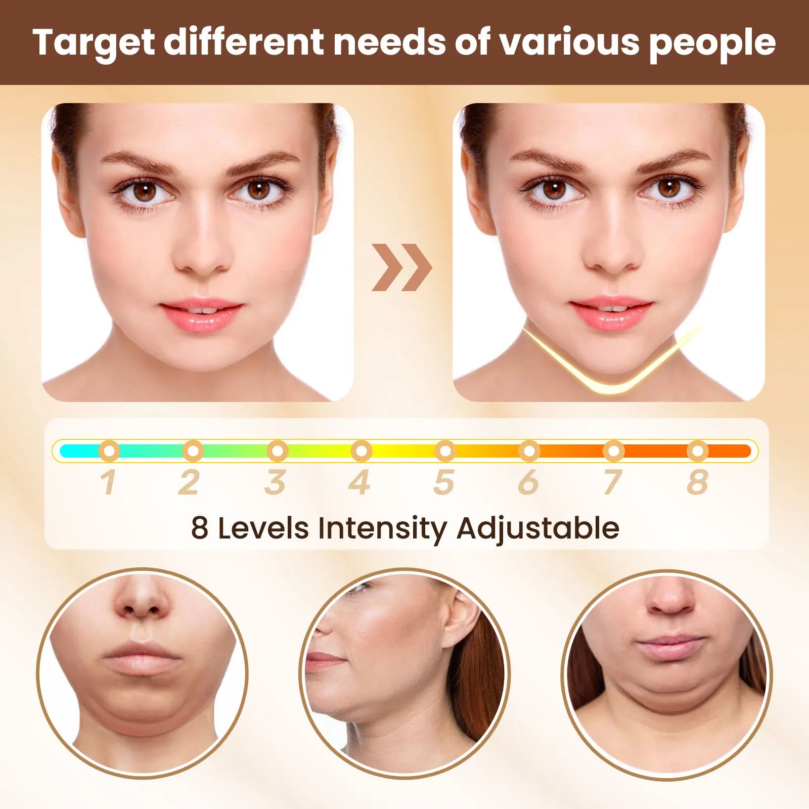 Electric V-Face Lifting Massager – 6 Modes, 8 Intensity Levels