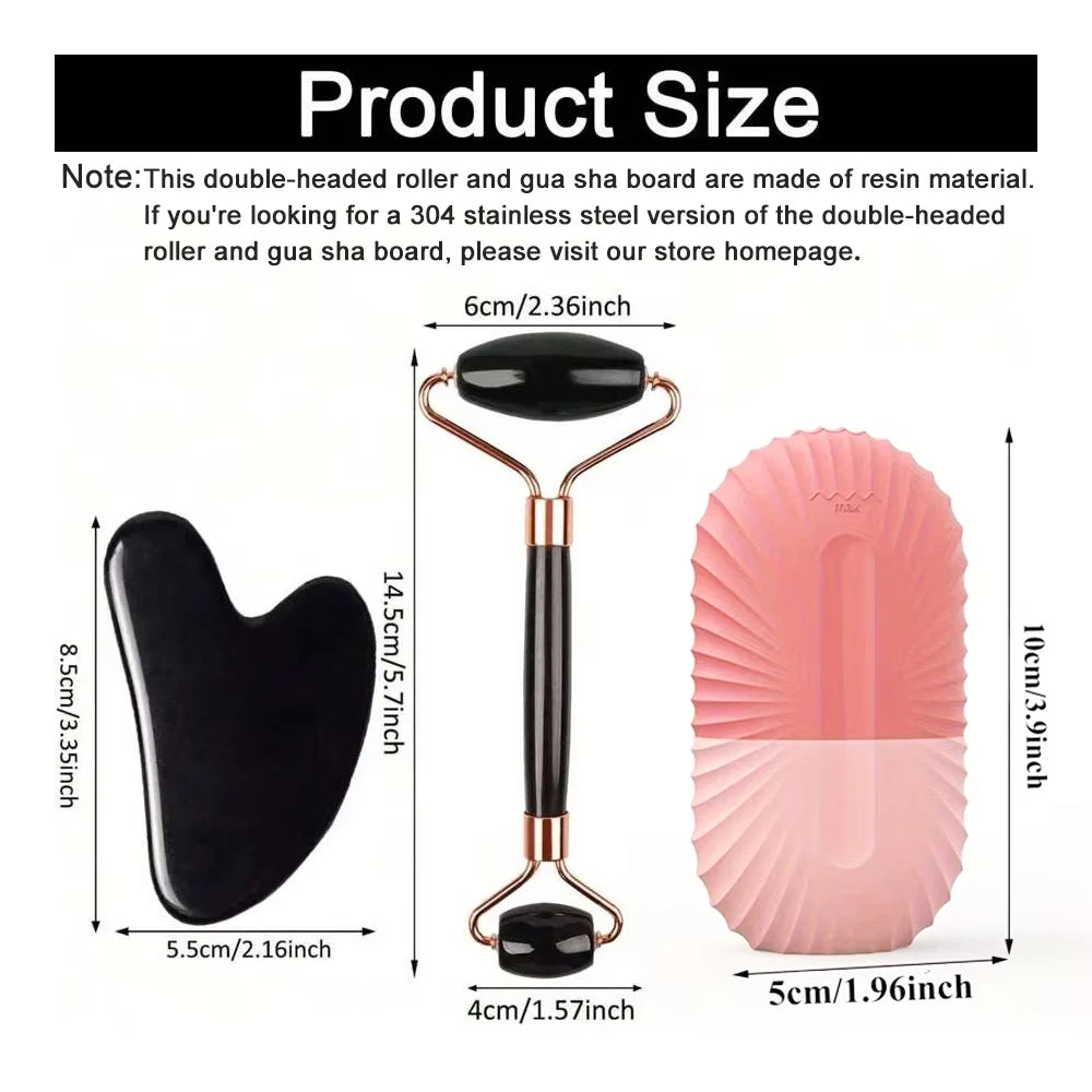 Ice Facial Roller & Gua Sha Set – Cooling Skin Contouring Tool