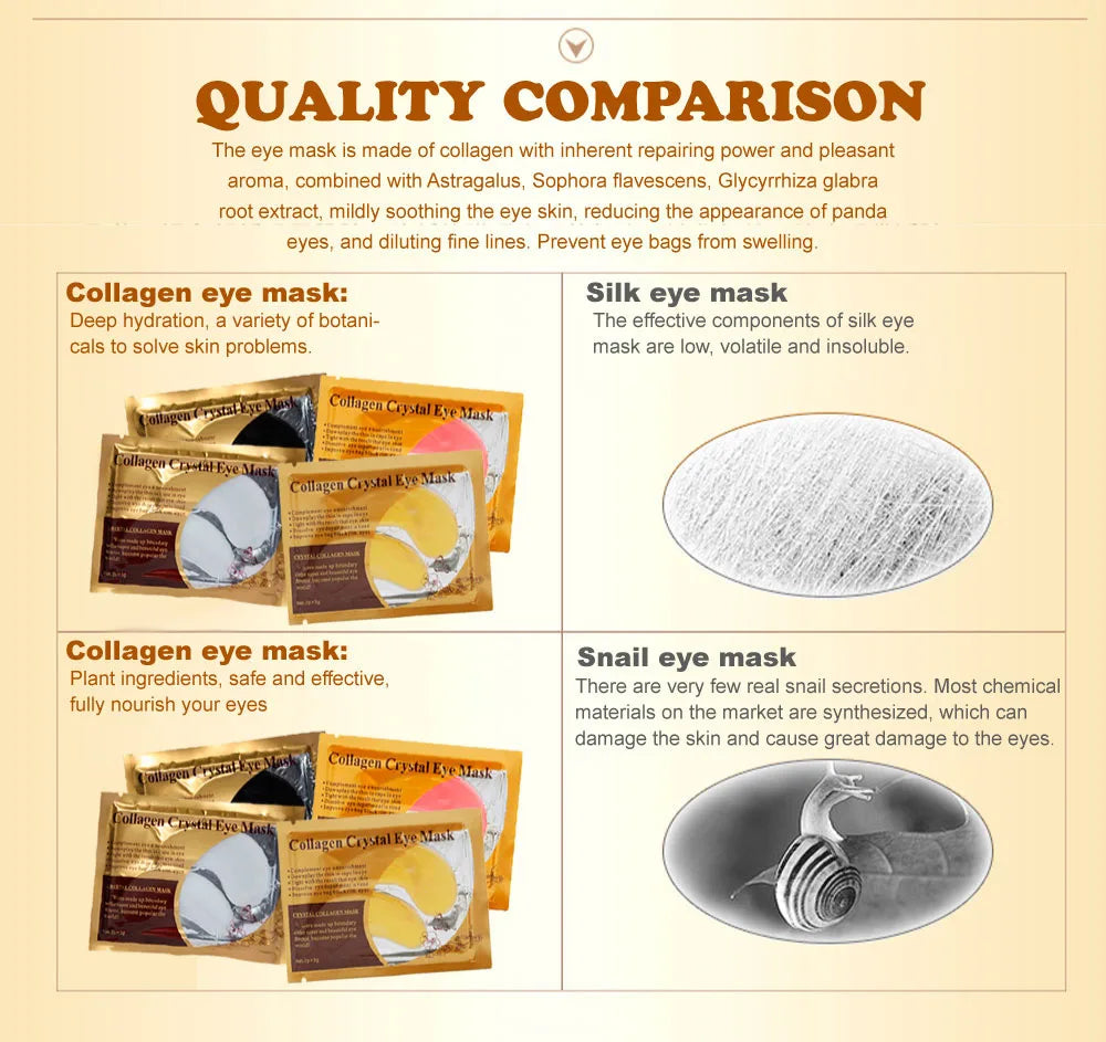 Gold Collagen Crystal Eye Mask – 10 Pairs Anti-Aging Patches