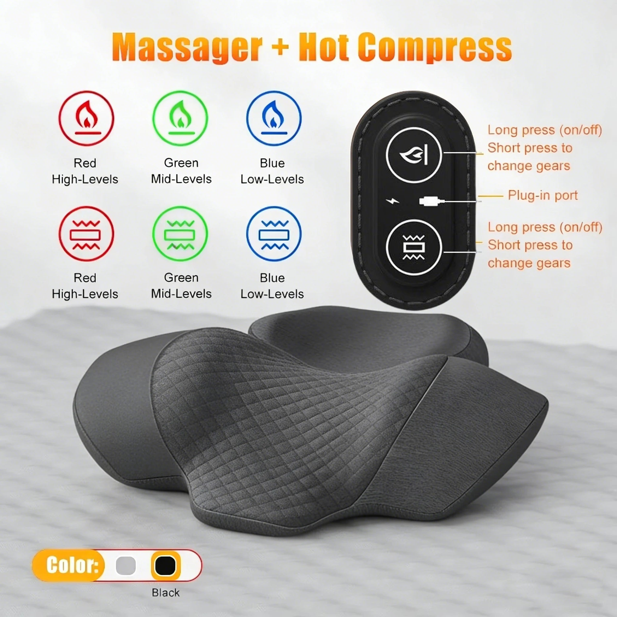 Cervical Neck Traction Pillow – Heated Massage &amp; Stretch