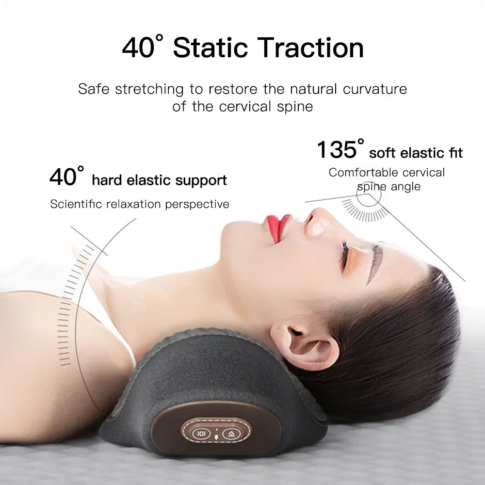 Cervical Neck Traction Pillow – Heated Massage &amp; Stretch